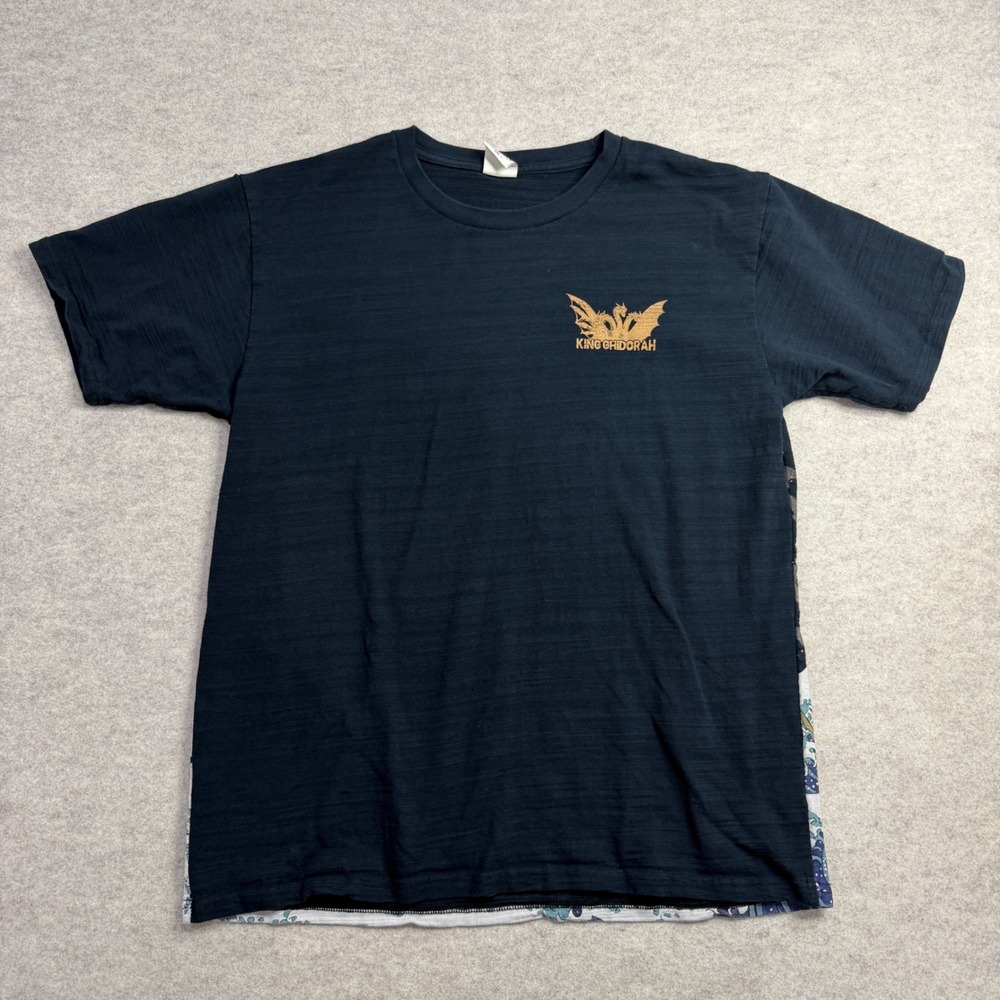 Godzilla King Ghidorah T Shirt XXL Black Great Wave Kanagawa Graphic Kaiju Tee